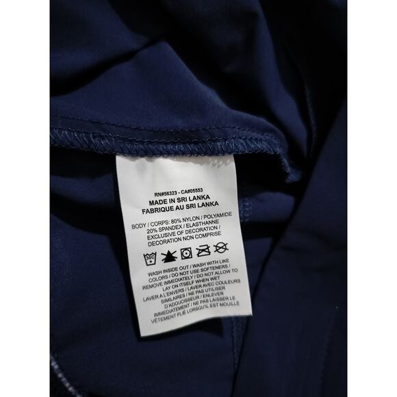 Nike womens Dri-fit Bliss Luxe 7/8 training navy blue pants size L - Picture 11 of 11